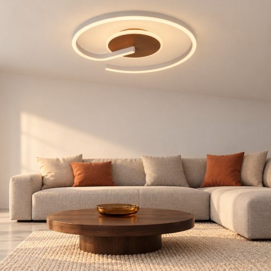 Plafoniera led 21w cct 2300k 3000k 4000k per soggiorno moderna a spirale bianca caffe