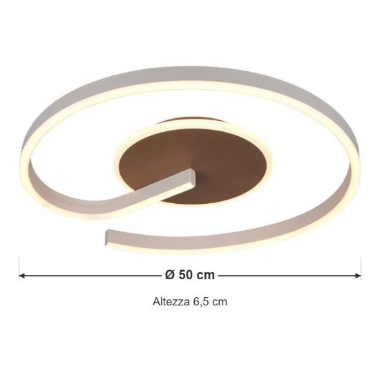 Plafoniera led 21w cct 2300k 3000k 4000k per soggiorno moderna a spirale bianca caffe