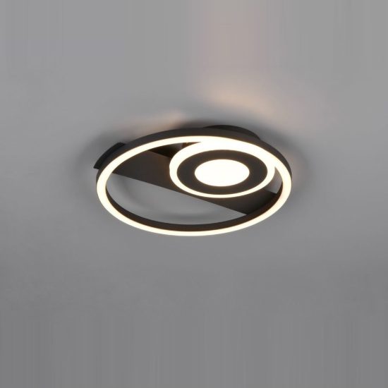 Plafoniera led 22w 3000k moderna nera con elementi fluttuanti