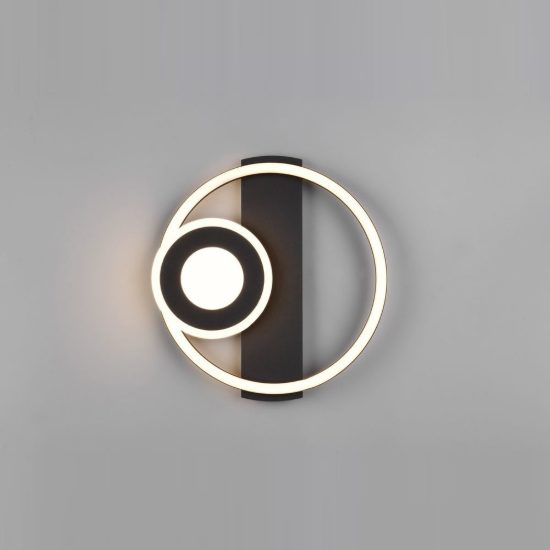Plafoniera led 22w 3000k moderna nera con elementi fluttuanti