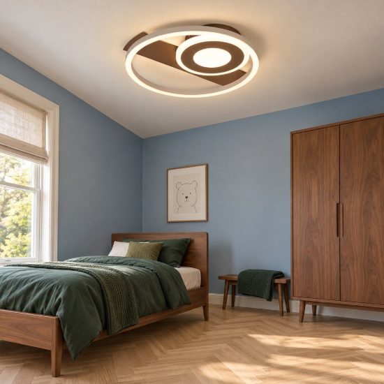 Plafoniera led 22w 3000k moderna caffe con elementi fluttuanti
