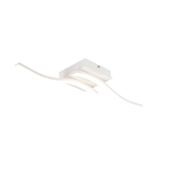Plafoniera led 12w 4000k per soggiorno moderna bianca con 2 bacchette ondulate