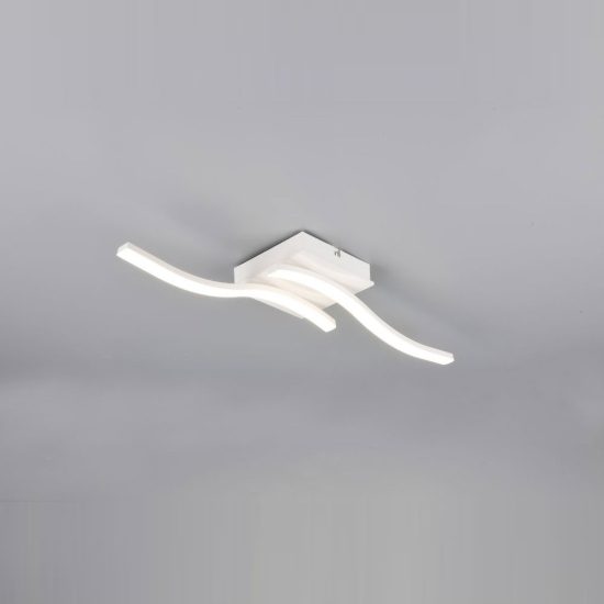 Plafoniera led 12w 4000k per soggiorno moderna bianca con 2 bacchette ondulate