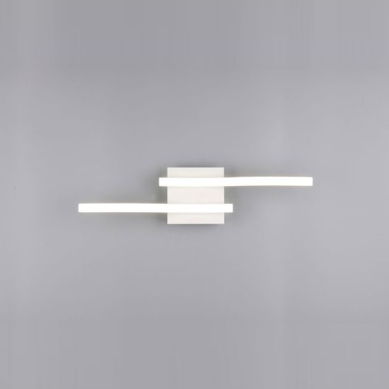 Plafoniera led 12w 4000k per soggiorno moderna bianca con 2 bacchette ondulate