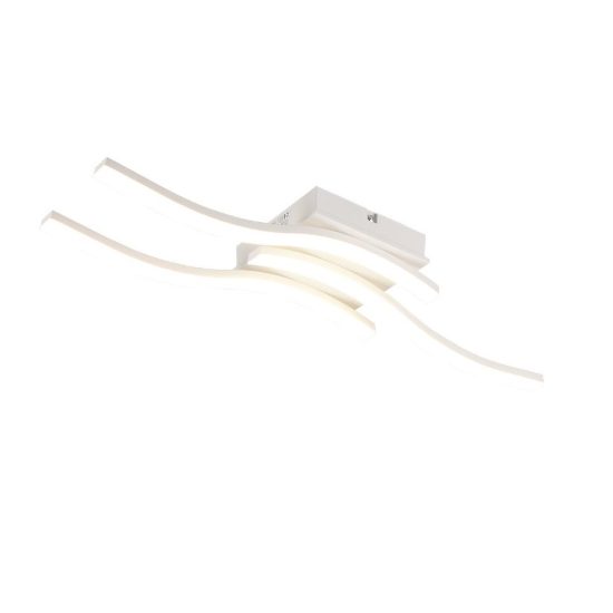 Plafoniera led 18w 4000k per soggiorno moderna bianca con 3 bacchette ondulate