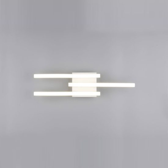 Plafoniera led 18w 4000k per soggiorno moderna bianca con 3 bacchette ondulate