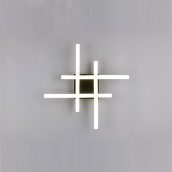 Plafoniera led 22w 4000k per soggiorno moderna nera con 4 bacchette ondulate