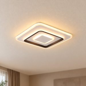 Plafoniera led 46w cct 2700k 6000k con telecomando moderna quadrata bianca