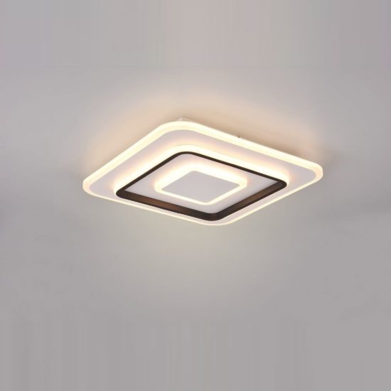 Plafoniera led 46w cct 2700k 6000k con telecomando moderna quadrata bianca