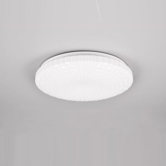 Plafoniera led 16w 3000k moderna rotonda bianca con diffusore lavorato effetto cielo stellato