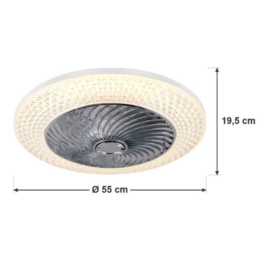 Ventilatore da soffitto con luce led 35w cct 2700k 6500k rgb con telecomando nero