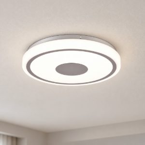 Plafoniera led 16w 4000k moderna rotonda bianca cromo
