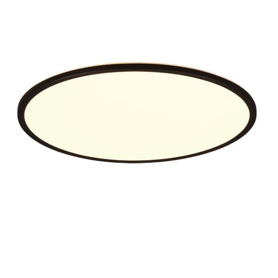 Plafoniera led 30w cct 3000k 6500k con telecomando per soggiorno rotonda nera retroilluminata