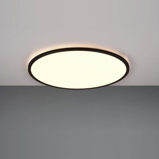Plafoniera led 30w cct 3000k 6500k con telecomando per soggiorno rotonda nera retroilluminata