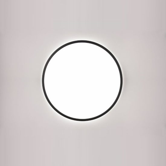 Plafoniera led 30w cct 3000k 6500k con telecomando per soggiorno rotonda nera retroilluminata