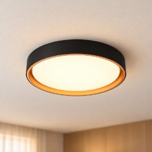 Plafoniera led 24w cct 2700k 6500k con telecomando moderna rotonda nera oro