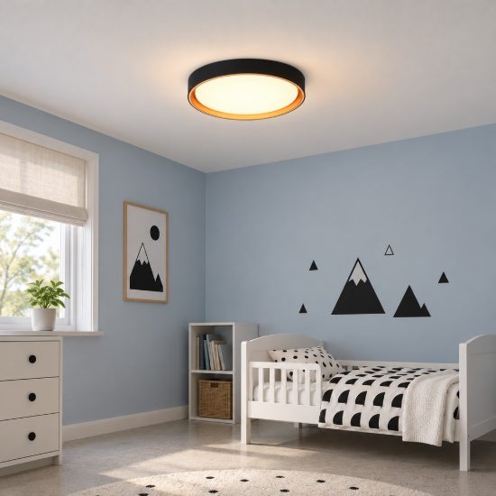 Plafoniera led 24w cct 2700k 6500k con telecomando moderna rotonda nera oro