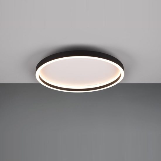 Plafoniera led 20w 3000k moderna rotonda con bordo in metallo nero
