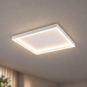 Plafoniera led 20w 3000k moderna quadrata con bordo in metallo bianco