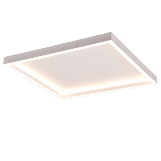 Plafoniera led 20w 3000k moderna quadrata con bordo in metallo bianco