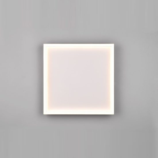 Plafoniera led 20w 3000k moderna quadrata con bordo in metallo bianco