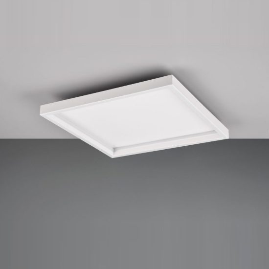 Plafoniera led 20w 3000k moderna quadrata con bordo in metallo bianco