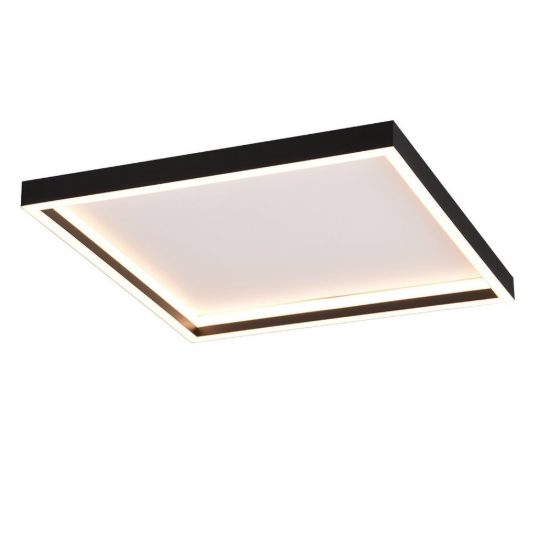 Plafoniera led 20w 3000k moderna quadrata con bordo in metallo nero