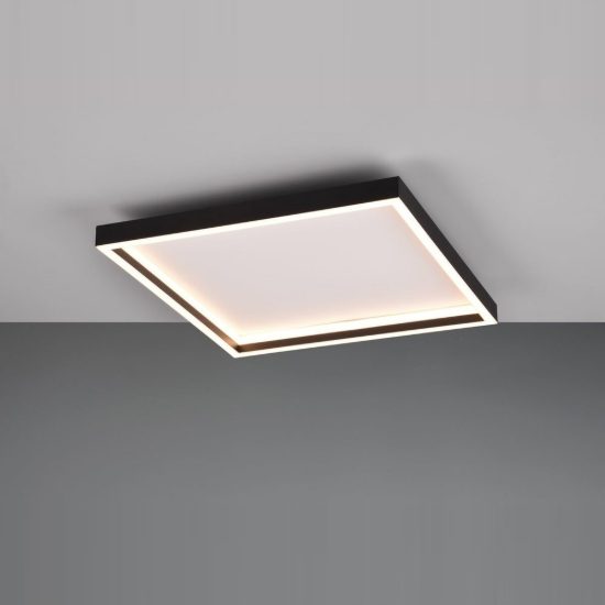 Plafoniera led 20w 3000k moderna quadrata con bordo in metallo nero
