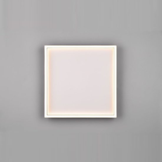 Plafoniera led 20w 3000k moderna quadrata con bordo in metallo nero
