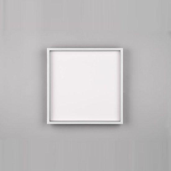 Plafoniera led 20w 3000k moderna quadrata con bordo in metallo nero