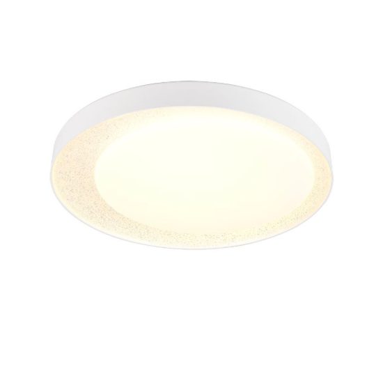 Plafoniera led 24w cct 2700k 6500k con telecomando rotonda bianca con decoro trasparente