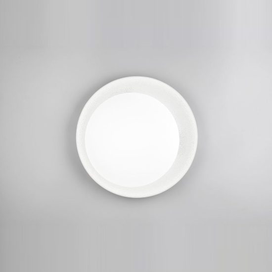 Plafoniera led 24w cct 2700k 6500k con telecomando rotonda bianca con decoro trasparente