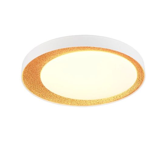 Plafoniera led 24w cct 2700k 6500k con telecomando rotonda bianca con decoro oro