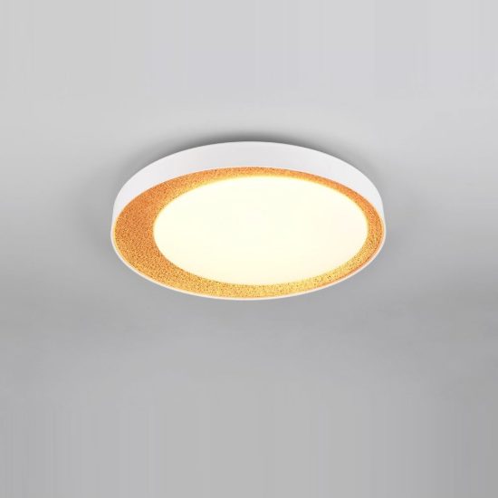 Plafoniera led 24w cct 2700k 6500k con telecomando rotonda bianca con decoro oro