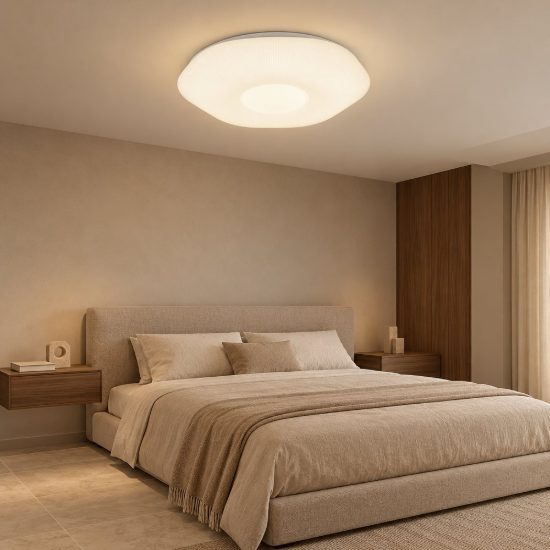 Plafoniera led 24w 4000k per soggiorno moderna esagonale bianca con diffusore rigato