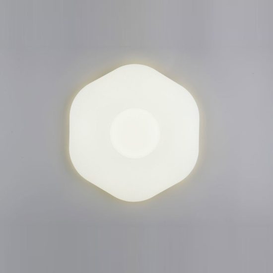 Plafoniera led 24w 4000k per soggiorno moderna esagonale bianca con diffusore rigato
