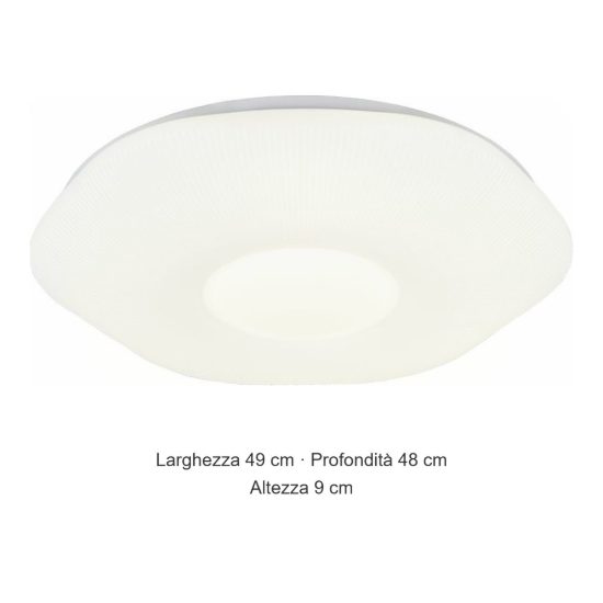 Plafoniera led 24w 4000k per soggiorno moderna esagonale bianca con diffusore rigato