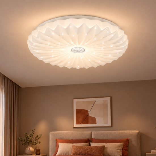 Plafoniera led 18w cct 2700k 6000k con telecomando rotonda bianca effetto cielo stellato