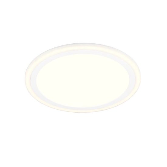 Plafoniera led 11w 3000k moderna rotonda bianca con anelli luminosi