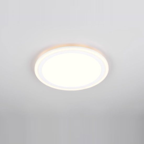 Plafoniera led 11w 3000k moderna rotonda bianca con anelli luminosi