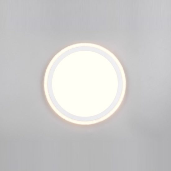 Plafoniera led 11w 3000k moderna rotonda bianca con anelli luminosi