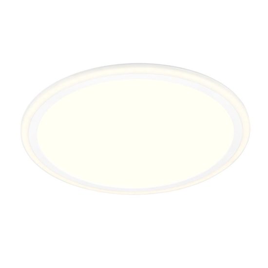 Plafoniera led 16w 3000k per soggiorno moderna rotonda bianca con anelli luminosi