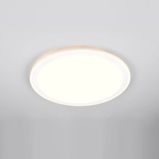 Plafoniera led 16w 3000k per soggiorno moderna rotonda bianca con anelli luminosi