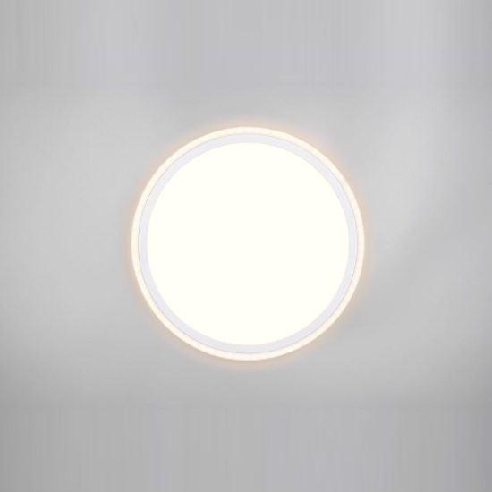 Plafoniera led 16w 3000k per soggiorno moderna rotonda bianca con anelli luminosi