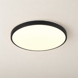 Plafoniera led 22w 3000k con sensore di movimento crepuscolare rotonda bianca con bordo nero