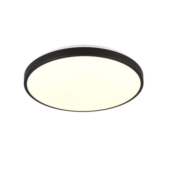 Plafoniera led 22w 3000k con sensore di movimento crepuscolare rotonda bianca con bordo nero