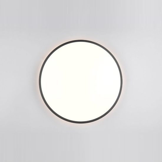 Plafoniera led 22w 3000k con sensore di movimento crepuscolare rotonda bianca con bordo nero