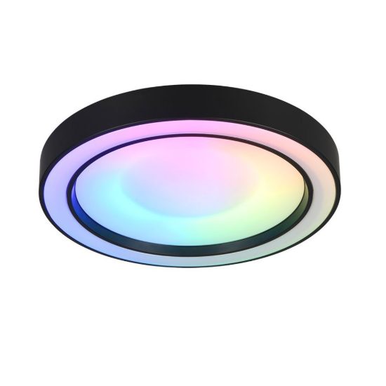 Plafoniera piccola led 22w cct 2700k 6000k rgb con telecomando nera effetto cielo stellato