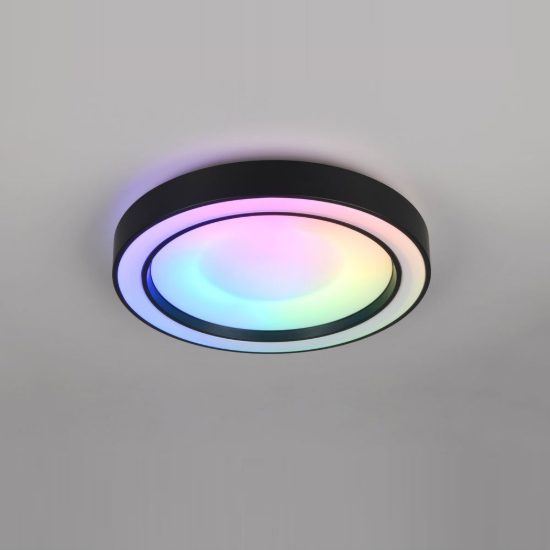 Plafoniera piccola led 22w cct 2700k 6000k rgb con telecomando nera effetto cielo stellato