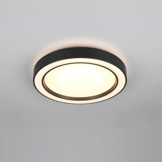 Plafoniera piccola led 22w cct 2700k 6000k rgb con telecomando nera effetto cielo stellato